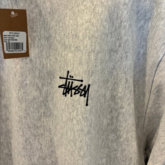 Stussy Basic Crew sweatshirt M new with tags - Picture 3 of 4